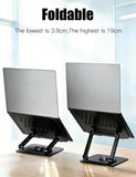 Adjustable Laptop Stand with 360 Rotating Base, Computer Stand for Laptop Ergonimic Foldable Laptop Riser for Desk