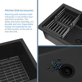 MONSINTA Black Kitchen Sink, Matte Black Granite Composite Kitchen Sinks with Accessories, 30 Inch Undermount Quartz Stone Kitchen Sinks, 30" x 19" x 9" Large and Deep Single Bowl Kitchen Sinks