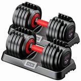 Fit Sir Adjustable Dumbbell Set 55LBS,10 in 1 Free Weights Dumbbell with Secure Locking Mechanism for Safe,1 Sec Speed Adjustment Men/Women Gym and Home Strength Training Equipment.