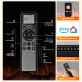 R.W.FLAME 50" Recessed and Wall Mounted Smart Electric Fireplace, Alexa/WiFi Enabled, APP Control with Multiple Sound Modes, Remote Control with Timer, Adjustable Flame Colors and Speed