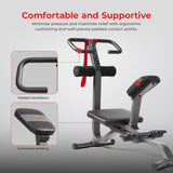 Sunny Health & Fitness Full Body Stretch Machine, Versatile Padded Trainer Back Stretcher, Stretching Equipment with Pivoting Seat, Self-Leveling Pedals, and Multi-Use Handlebar - SF-BH621002