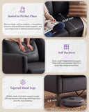 TYBOATLE Black Faux Leather Small Couch Loveseat, 2-Seater for Living Room