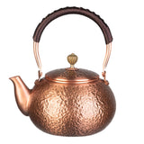 Copper Tea Kettle for Stovetop: Handmade Solid Copper Pot without Coating, Extra Thick Stove Top Tea Kettle Teapot, Hammered Teapot for Stovetop (1200ML)