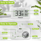 Geevon 2 Pack Refrigerator Thermometer Digital Fridge Thermometer IP65 Waterproof with Large LCD Display,Max/Min Record Function
