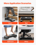 VEVOR Aerobic Exercise Step Platform, 28-Inch Workout Aerobic Stepper, Height Adjustable Fitness Training Step Deck Trainer with 4 Risers, Non-Slip Surface Bench for Home Gym Cardio Strength, Gray