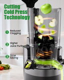 Staweiger Juicer Machines, Cold Press Juicer with 6" Extra Wide Chute, 90oz Capacity, Powerful AC Brushless Motor, High Juice Yield, Quiet Low db, BPA-Free Juicer Press For Whole Vegetables & Fruits