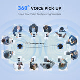Bluetooth Conference Speakerphone, Daisy Chain/Use Alone up to 30 attendees, Bluetooth/Wireless/USB Microphone Tenveo