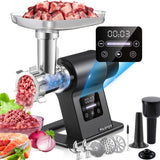Huanyu 2000W Heavy Duty Electric Meat Grinder for Bone and Game Meat, 5-Speed Touchscreen with Auto Reverse, #10 Outlet Ideal for Homemade Pet Food, Venison, and Home Kitchen