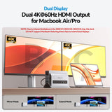 MacBook Docking Station Dual Monitor, Vertical Mac Laptop Docking Station Dock Stand