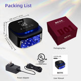 BETE 60W Cordless UV LED Nail Lamp - Rechargeable Gel Polish Dryer with Auto Sensor, 30 Beads & 4 Timer Settings Portable for Home/Salon Black
