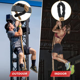 Climbing Rope Gym Workout - 15FT Heavy Duty Jute Thick Ropes for Adults Strength Training Outdoor Tree Swing Indoor Home Fitness Exercise - 1.5 Inch