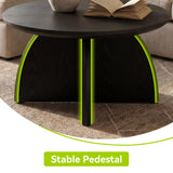 LITTLE TREE Round Coffee Table, Black 31.5 Inches Circle Center Living Room Table, Modern Simple Coffee Tables for Living Room, Low Cocktail Table for Home Office, Easy Assembly