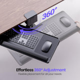 Klearlook Upgraded Adjustable Keyboard Tray for Above Desk & Under Desk Use