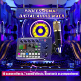 Podcast Microphone Bundle, BM-800 Condenser Mic with Live Sound Card Kit, Podcast Equipment Bundle with Voice Changer and Mixer Functions for PC Smartphone Studio Recording & Broadcasting SINWE
