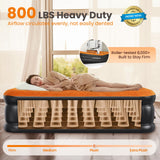 CHERIMOR Queen Air Mattress with Built-in Pump, 800 lbs Max Support, Stable Edges Design, 48-Hour Leak-Tested Durable PVC, 3-Min Fast Inflation, Portable Inflatable Bed for Home Guests & Travel