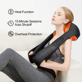 Neck Back Massager with Heat, Electric Shiatsu Back Massage Device, Portable Deep Tissue 3D Kneading Pillow Medcursor