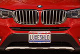 Luxe Shield, Premium Clear License Plate Covers (2-Pack) incl Stainless Steel Screws | Durable and Weatherproof Clear License Plate Protectors | One-of-a-Kind Design | Proudly Made in the USA