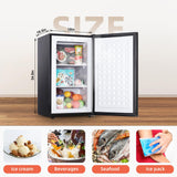 Black Upright freezer 3.5 Cu.ft, Compact Mini Freezer with Stainless Steel Reversible Door, 3 Adjustable Thermostat(23°F to -13°F)