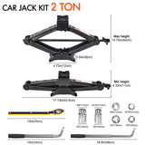 Scissor Car Jack 2 Ton (4409 lbs) Tire Changing Kit with Lug Wrench - Emergency Kit for Car, SUV, MPV