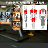 Weighted Ropeless Battle Ropes - Workout Rope for HIIT, Full-Body Exercise, Portable Fitness Equipment for Men & Women (Grey)