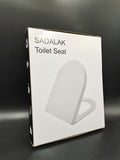 SADALAK D/U Shape Toilet Seat,Soft Close and Quick-Release for Easy Cleaning Toilet Seats Cover,Stable Hinge Design to prevent shifting -White Elongated Toilet Lid