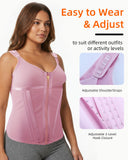 MAGICFAJAOS Waist Trainer Corset for Women Belly Fat Tummy Control Sport Workout Body Shaper Vest for Women Postpartum, M Pink