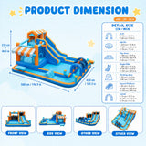 Maybird Inflatable Water Slide, 12-in-1 Bounce House with Climbing Wall, Splash Pool, Crawl Tunnel, Obstacles, Two Water Slides Bounce House for Kids Ages 3-8 Indoor Outdoor