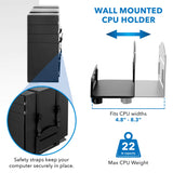 Mount-It! Dual Monitor Arm Wall Mount Workstation with Keyboard Tray & CPU Holder, Height Adjustable Gas Spring Full Motion Computer Station, Fits 17–32” VESA 75x75 100x100, Black