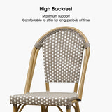 PURPLE LEAF Bar Stools French Bistro Rattan 30" Set of 2 Kitchen, Grey