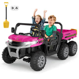 GarveeLife 24V 2 Seater Ride On Dump Truck for Big Kids - Electric Ride On Car with Auto-Lifting Bed, 4x75W Motors, Parent Remote Control & 6 Wheels - 110 Lbs Capacity, 5 MPH Kids Truck Toy