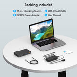 DisplayLink Docking Station 4 Monitors, 15 in 1 Laptop Docking Station