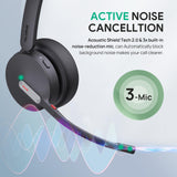 Wireless Headset, DECT & Bluetooth Dual-Mode 606 ft Range Headset for Teams Zoom, Skype and UC, Phone Headset with 3X Mic, 32 Talk Time Yealink