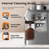 Burr Coffee Grinder Electric, 30 Grinding Settings Emojoy Coffee Bean Grinder, Burr Coffee Grinder for Home Use, Touchscreen and LED Control Panel, Stainless Steel, Conical Burr Grinder