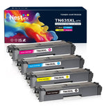 TN635XL TN635 Toner TN635XLBK TN635XLC TN635XLM TN635XLY High Yield Toner Cartridge Replacement for Brother HL-L8430CDW L8430CDWT L8570CDW MFC-L8730CDW L8930CDW L8970CDW EX575(4 Pack)