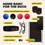 Boxing Reflex Ball for Adults and Kids - React Reflex Balls on String with Headband, Carry Bag and Hand Wraps - Improve Hand Eye Coordination, Punching Speed, Fight Reaction BOXERPOINT