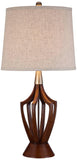 360 Lighting St. Claire 30 3/4" Tall Open Base Large Mid Century Modern End Table Lamps Set of 2 Wood Finish Fabric Shade Living Room Bedroom Bedside Nightstand House Office Home Reading Kitchen