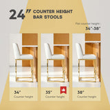 Ollega 24" White and Gold Counter Height Bar Stools Set of 6