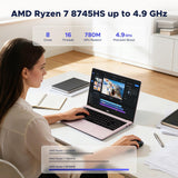 NIMO 15.6" FHD AI-Ready-Laptop, AMD R7-8745HS 16GB DDR5 RAM 1TB SSD (8C/16T, Beat R9 7940HS up to 4.9GHz) 780M-Graphics 100W Type-C Backlit Keyboard Fingerprint for Creators Streaming & Light Gaming