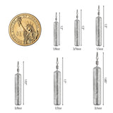 50 Pack Fishing Drop Shot Weights Lead Skinny Sinkers with Barrel Swivels Pencil Weight Bass Fishing Lead Sinker 1oz Dr.Fish