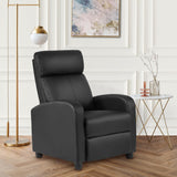 FDW Recliner Sofa Massage Chair Home Theater Seating with Lumbar Support and Padded Backrest for Living Room and Bedroom (Leather, Black)