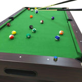 SIMBASHOPPING 7 Foot Pool Table Modern Billiard Table with Green Felt, Ball Return and Accessories - Green Season