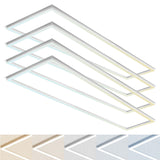 LUXRITE 1x4 FT Edge-Lit Frame LED Panel Lights, 5CCT Selectable 3000K-6500K, 2600/3900/5200LM, 20W/30W/40W Switch, Grid Drop Ceiling Lights, 0-10V Dimmable, Damp Rated, 100-277V, ETL Listed (4 Pack)