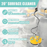 RIDGE WASHER 20'' Pressure Washer Surface Cleaner, Surface Cleaner Dual Handle, Power Washer Surface Cleaner with 4 Wheels for Cleaning Driveways, Sidewalks, Patios, Decks, 4500 PSI