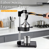CVGVJY Cast Iron Manual Juicer Hand Press, Lemon Squeezer, Commercial-Grade Citrus Press Suitable for Oranges, Lemons, Limes, and Pomegranates Easy to Clean Includes Stainless Steel Cup, Black