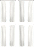 Lush Decor Coastal Scallop Edge Curtain Panel, Blue & White | 52"W x 84"L | Pack of 4