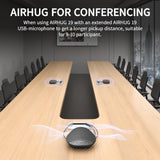 Bluetooth Speakerphone, Conference Speaker with Microphone,360°Voice Pickup, with 2 Expansion Microphones, fits 8 People AIRHUG