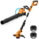 Electric Weed Wacker and Leaf Blower (No Battery) Compatible with Dewalt 20V Max Battery, Auto Feed String Trimmer and 7 Speed Leaf Blower