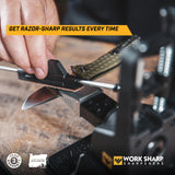 Work Sharp Precision Adjust Elite Knife Sharpener - Fixed Angle Sharpening System for Kitchen & Pocket Knives - Professional Guided Knife Sharpening Tool
