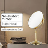 DOWRY Makeup Mirror 10x Magnification Vanity Mirror Tabletop Two-Sided Swivel Gifts for Women Wife Mom Teengirls Gold Finish(10X)