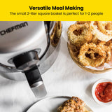 CHEFMAN Small, Compact Air Fryer Healthy Cooking, 2 Qt, Nonstick, User Friendly and Adjustable Temperature Control Chefman